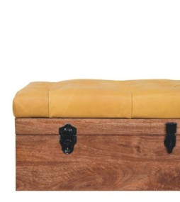 Buffalo Hide Honey Caramel Storage Trunk