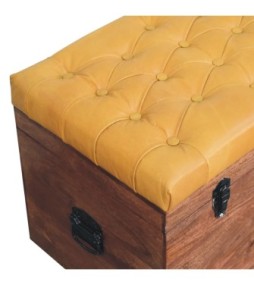 Buffalo Hide Honey Caramel Storage Trunk