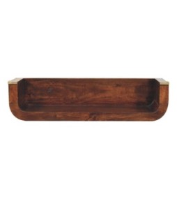 Indira California Walnut Floating Console Table