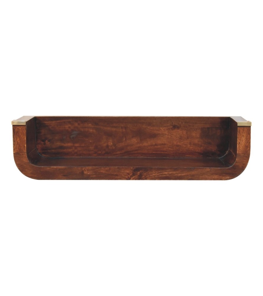 Indira California Walnut Floating Console Table