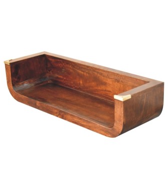 Indira California Walnut Floating Console Table