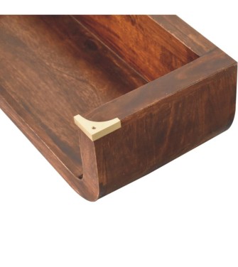 Indira California Walnut Floating Console Table