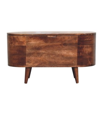 Honey Caramel Rounded Lid up Blanket Box