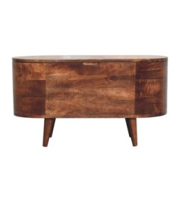 Honey Caramel Rounded Lid up Blanket Box