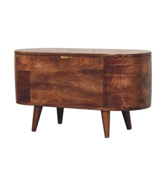 Honey Caramel Rounded Lid up Blanket Box