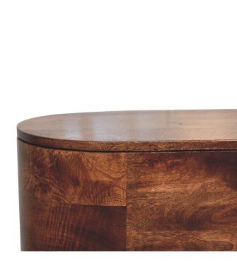 Honey Caramel Rounded Lid up Blanket Box