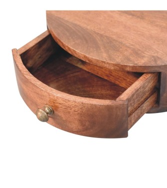 Table de chevet murale arrondie couleur miel caramel