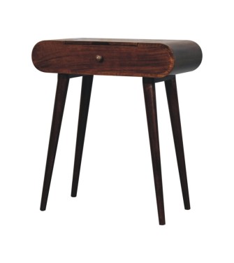 Mini California Walnut Dressing Table with Foldable Mirror