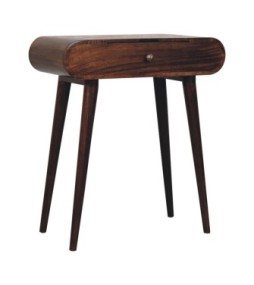Mini California Walnut Dressing Table with Foldable Mirror