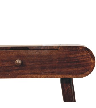 Mini California Walnut Dressing Table with Foldable Mirror