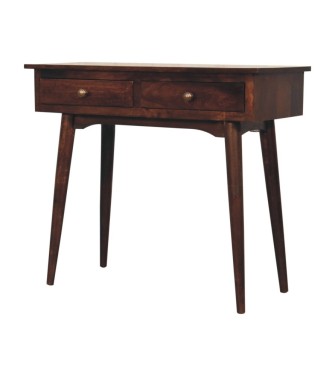 California Walnut Hallway 2 Drawer Console Table
