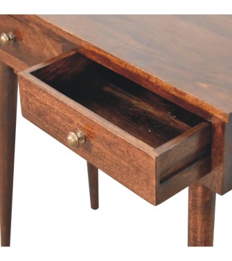 California Walnut Hallway 2 Drawer Console Table
