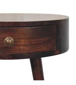 Table de chevet circulaire finition noyer de Californie nordique