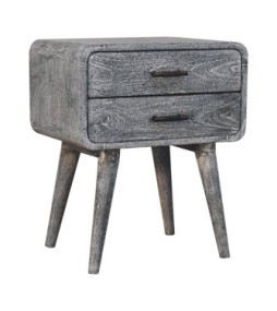 Table de chevet incurvée en frêne sablé
