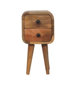 Table de chevet extra mini incurvée aspect chêne