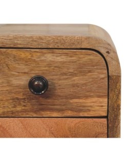 Table de chevet extra mini incurvée aspect chêne