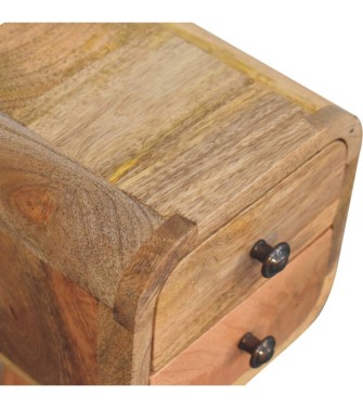 Table de chevet extra mini incurvée aspect chêne