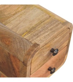 Table de chevet extra mini incurvée aspect chêne