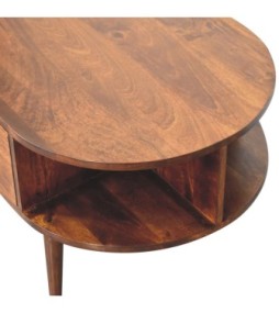 Chestnut Oval Coffee Table with 2 Drawers