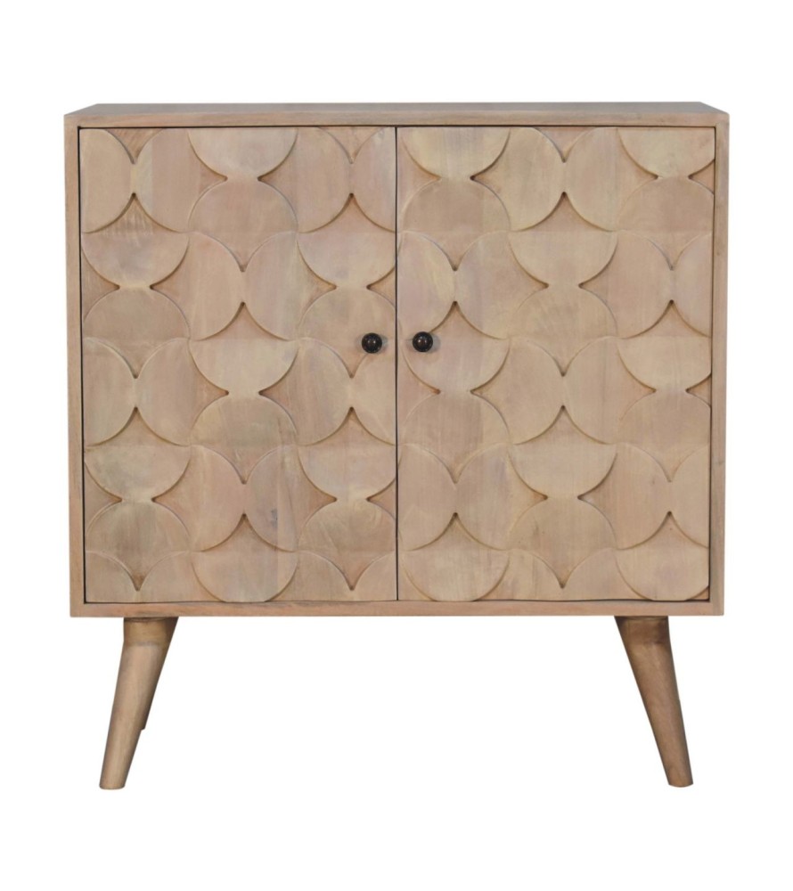 Hourglass Carved Marble Cabinet