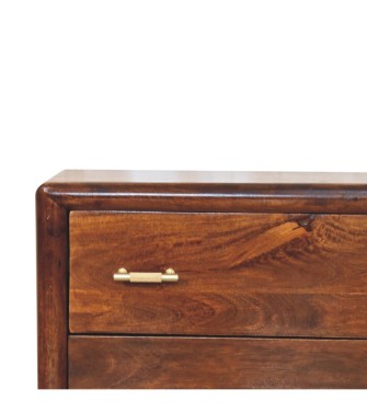 Table de chevet Regency à 2 tiroirs en tissu tissé