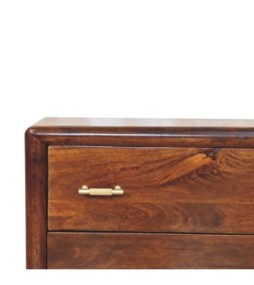 Table de chevet Regency à 2 tiroirs en tissu tissé