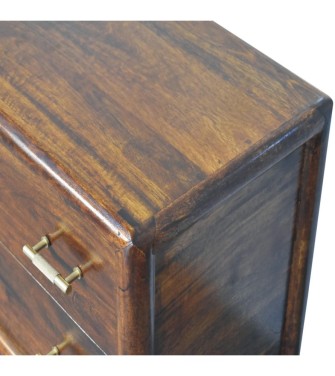 Table de chevet Regency à 2 tiroirs en tissu tissé