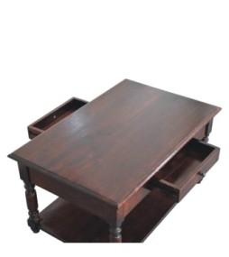 Turned Legs Cherry Console Table