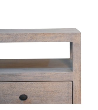 Table de chevet ouverte à 2 tiroirs, délavée à l'acide