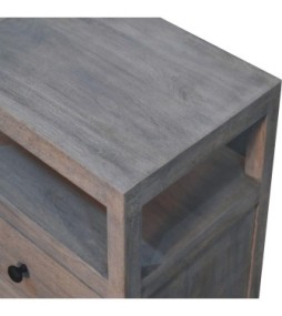 Table de chevet ouverte à 2 tiroirs, finition délavée à l’acide (Copie)