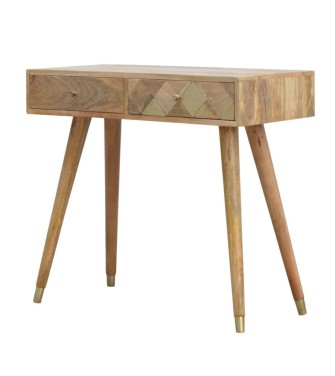 Oak-ish Gold Inlay Console Table