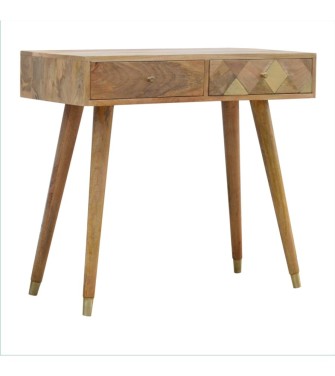 Oak-ish Gold Inlay Console Table