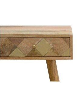 Oak-ish Gold Inlay Console Table