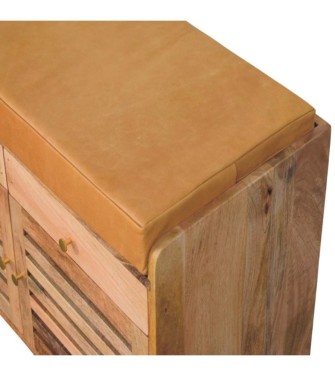 Étagère à chaussures aspect chêne à volets avec 2 tiroirs