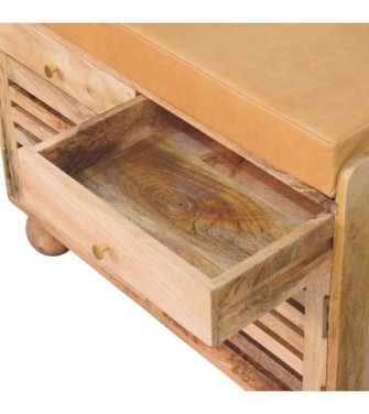 Étagère à chaussures aspect chêne à volets avec 2 tiroirs