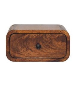 Table de chevet murale Avora Mini couleur finition châtaigne avec 1 tiroir