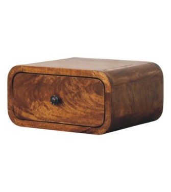 Table de chevet murale Avora Mini couleur finition châtaigne avec 1 tiroir