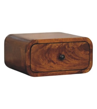 Table de chevet murale Avora Mini couleur finition châtaigne avec 1 tiroir