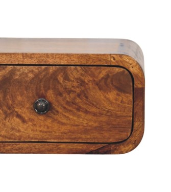 Table de chevet murale Avora Mini couleur finition châtaigne avec 1 tiroir