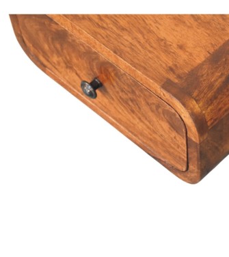 Table de chevet murale Avora Mini couleur finition châtaigne avec 1 tiroir