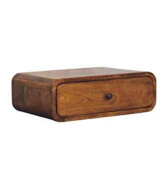 Table de chevet murale Avora finition châtaigne avec 1 tiroir