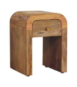 Table de chevet Mini Darcy aspect chêne avec bords incurvés