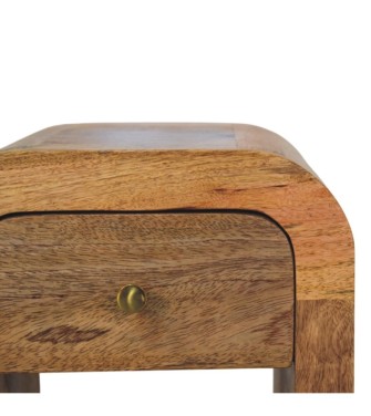 Table de chevet Mini Darcy aspect chêne avec bords incurvés