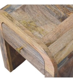 Table de chevet Mini Darcy aspect chêne avec bords incurvés