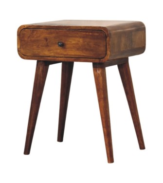 Table de chevet Avora finition châtaigne avec 1 tiroir