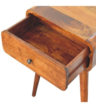 Table de chevet Avora finition châtaigne avec 1 tiroir
