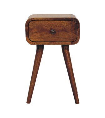 Table de chevet Avora Mini finition châtaigne avec 1 tiroir