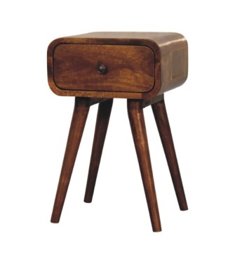 Table de chevet Avora Mini finition châtaigne avec 1 tiroir