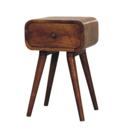 Table de chevet Avora Mini finition châtaigne avec 1 tiroir