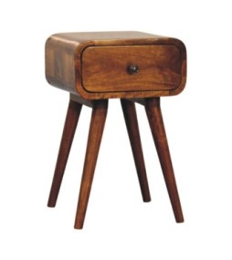 Table de chevet Avora Mini finition châtaigne avec 1 tiroir